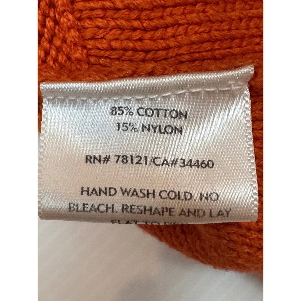 Eileen Fisher Sweater Womens L Orange Zip Up Mock Neck Casual Summer Layering‎